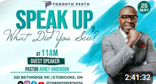 Saturday, May 25, 2024 | Ps. Avrey Anderson | Speak Up, What Did You See?